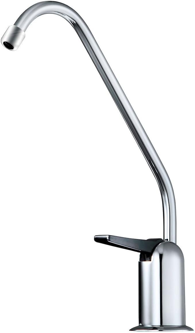 Watts Premier Standard Non-Air Gap Auxiliary Faucet with 1/4" Supply Tubing Connection for RO Reverse Osmosis Water Filtration Systems, Touch N'Flow Spring Loaded Handle, Medium, Chrome