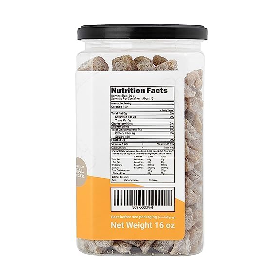 Homtiem Dried Crystallized Ginger Less Sweet 6 lb (16 Ounce pack 6) Real Soft, Chews and Candied Delicious pieces Gingers, Easy to eat,No Artificial Colors,All-Natural and Preservative-Free