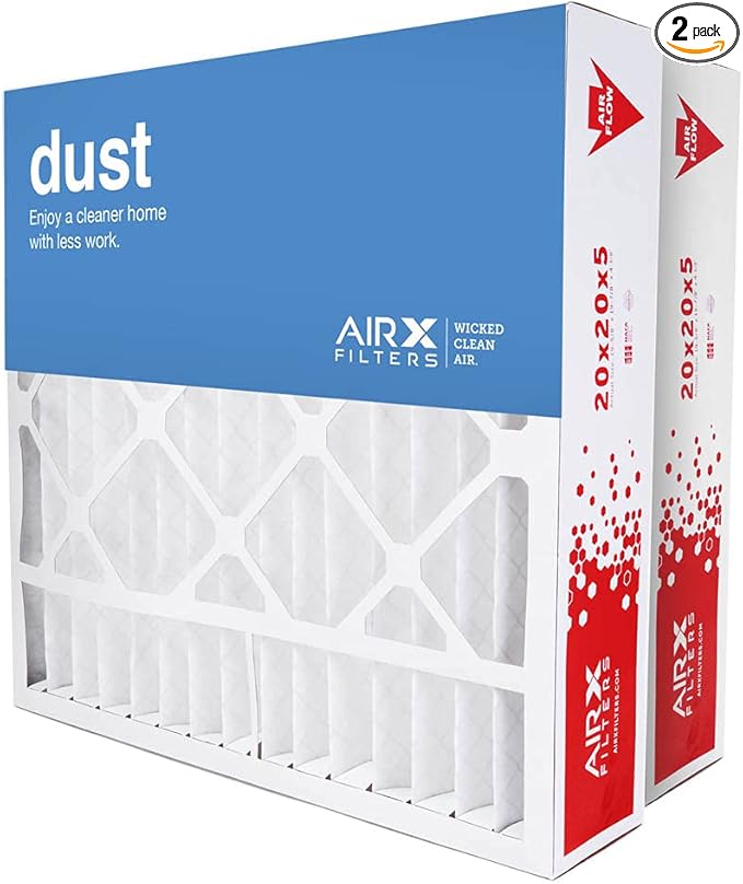 AIRx Filters 20x20x5 MERV 8 HVAC AC Furnace Air Filter Replacement for Honeywell FC100A1011 FC200E1011 CF200A1024, Dust 2-Pack, Made in the USA