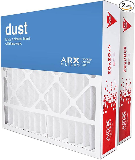AIRx Filters 20x20x5 MERV 8 HVAC AC Furnace Air Filter Replacement for Honeywell FC100A1011 FC200E1011 CF200A1024, Dust 2-Pack, Made in the USA