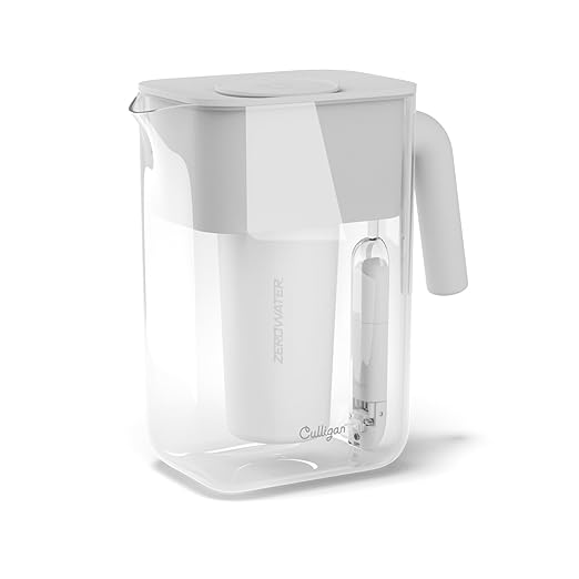 Culligan with ZeroWater Technology 12-Cup Water Filter Pitcher – Includes 5-Stage Advanced Water Filter, IAPMO Certified to Reduce Lead, Total PFAS (Forever Chemicals), Mercury, Fluoride, and Chlorine