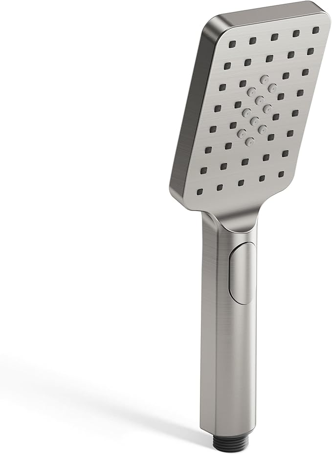 EVESTEIN Adjustable Hand Held Shower with Slide Bar, 3-Function Handshower Head with Hose, Brushed Nickel