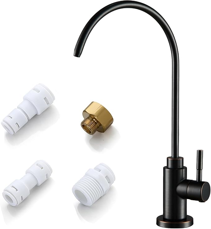 Water Filter Faucet, VMASSTONE Reverse Osmosis Faucet Fits Most RO Units or Water Filtration System in Non-Air Gap, Lead-Free Stainless Steel Drinking Water Faucet for Bar Kitchen Sink, RV (DM001 ORB)