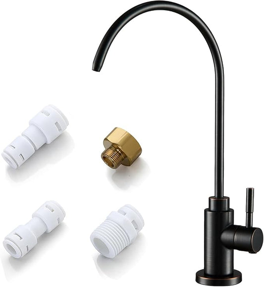 Water Filter Faucet, VMASSTONE Reverse Osmosis Faucet Fits Most RO Units or Water Filtration System in Non-Air Gap, Lead-Free Stainless Steel Drinking Water Faucet for Bar Kitchen Sink, RV (DM001 ORB)