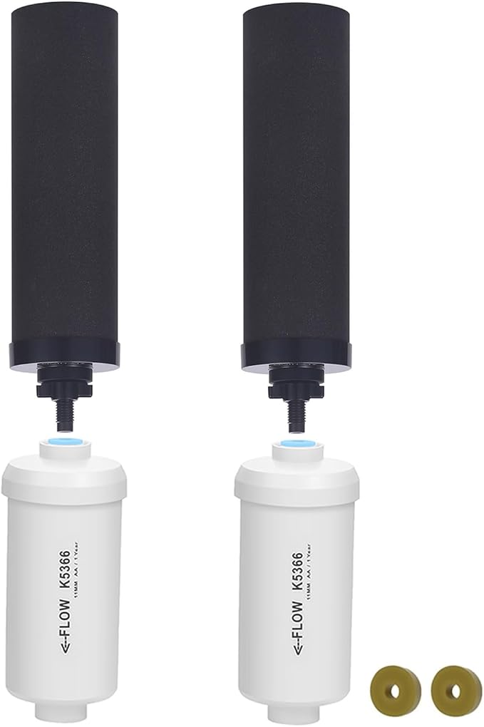 Fluorine Filter, Replacement for Gravity Water Filter System Black & Fluoride NSF/ANSI 375 Certified Water Filter, Replacement for Berkey® BB9-2® Black Filters & PF-2®, Pack of 4