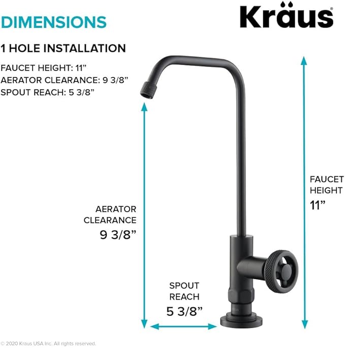 KRAUS Urbix 100% Lead-Free Kitchen Water Filter Faucet in Matte Black, FF-101MB