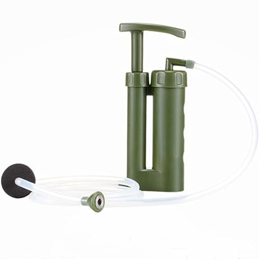 Portable Water Filter for Camping & Survival, Hand Pump Water Filter 3-Stage Purification System, 2000l Capacity, Perfect for Camping, Adventure, Backpacking, Survival, Emergency, and etc