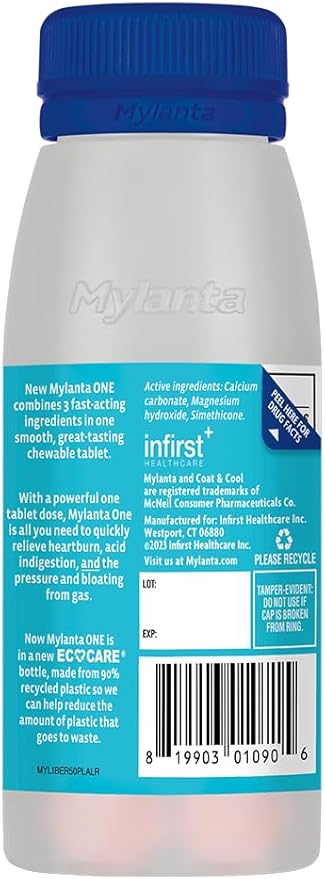 Mylanta One, Berry Ginger Flavor, 50 Count, EcoCare PCR