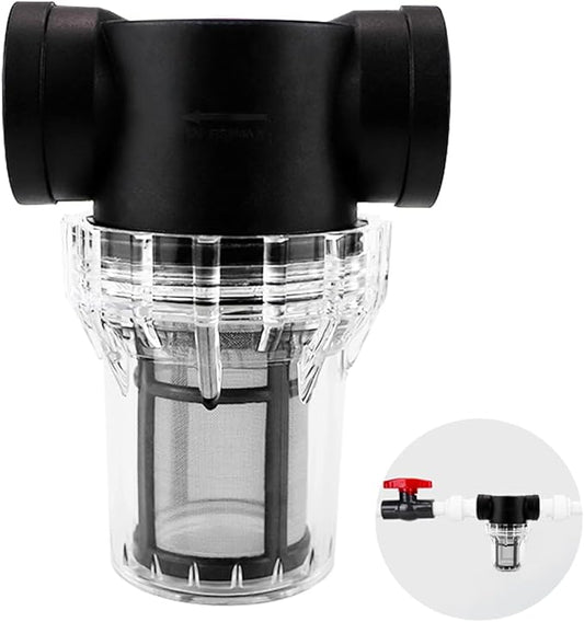 Water Pump Strainer Inline Mesh Strainer 1 inch Garden Hose Sediment Filter High Pipeline Filter for RV,Outdoor Gardening,Pressure Washer（80 Mesh）