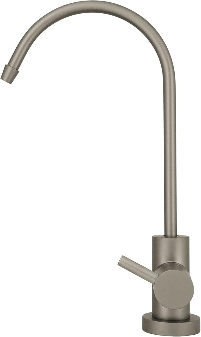 Non-airgap RO Faucet Reverse Osmosis Drinking Water Filtration System Water Dispenser Spout (Satin Nickel). Euro Style with Faucet Wrench. NSF Certified.