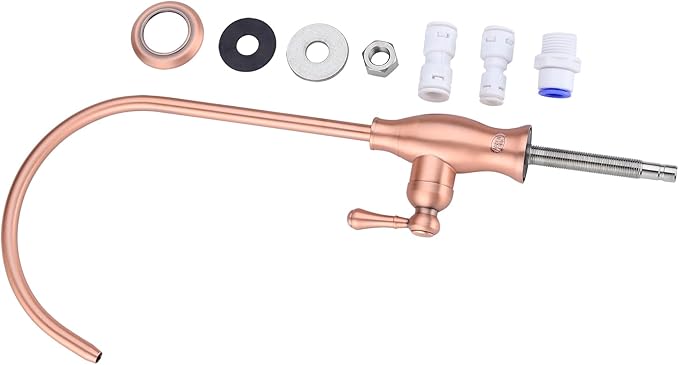 Delle Rosa Drinking Water Faucet in Copper Finish, Retro Solid Brass Kitchen Water Filter Faucet, Commercial Water Filtration Faucet for Under Sink Water Filter System,Copper Finish