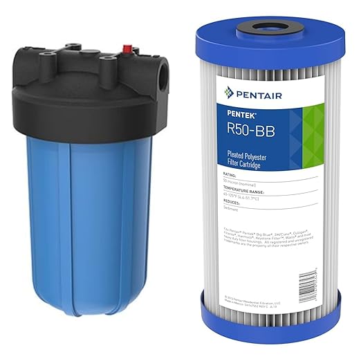 Pentair Pentek Big Blue Filter Housing and Sediment Water Filter Bundle | R50-BB