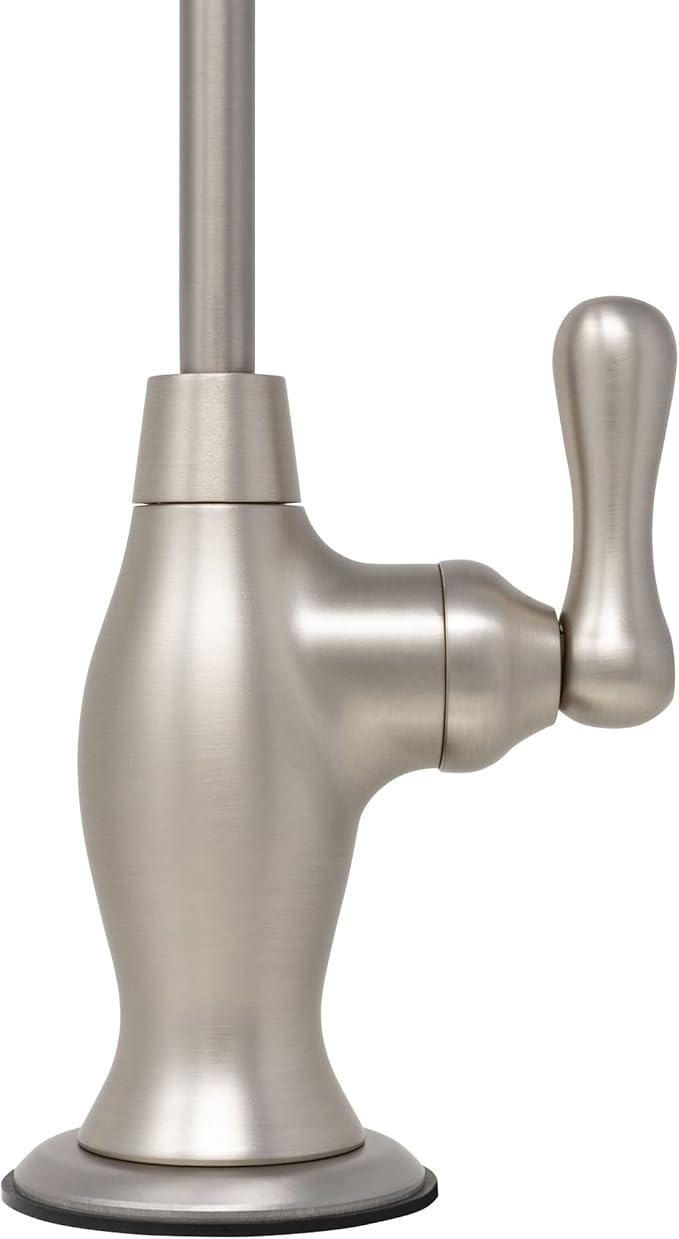 Non-airgap RO Faucet Reverse Osmosis Drinking Water Filtration System Water Dispenser Spout (Satin Nickel). Vase Style with Faucet Wrench RO-FW148. NSF Certified.