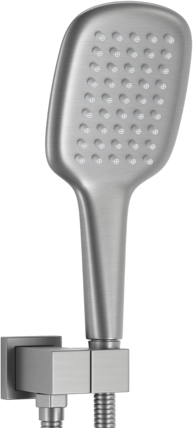 Brushed Nickel Shower Head Handheld HONGTONGSOWER Stainless Steel Bathroom showerhead Wand Hand-Held Sprayer with Extra Long Stainless Steel Hose