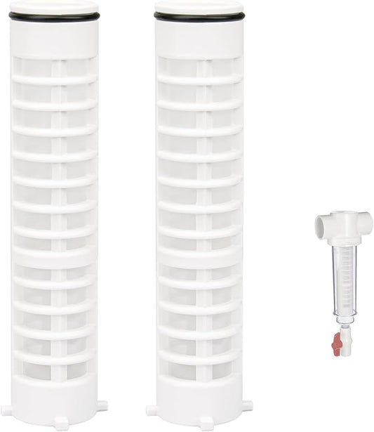 Replacement 1-1/2" 100 Mesh Spin Down Filter Screen FS1-1/2-Re for Rusco & Vu-Flow Filtration System, FS1 1/2-100 Water Filter Element Effectively Filters Sand and Silt, Well Pump Filter Screen-2 PACK