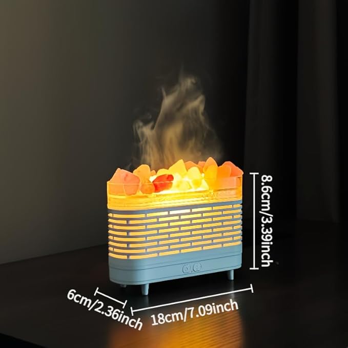 2-in-1 Himalayan Salt Lamp & Ultrasonic Essential Oil Diffuser, Aromatherapy Diffuser Cool Mist Humidifier, Original Salt Therapy Lamp, 100% Pure Himalayan Salt, Ambient Glow, 150ml