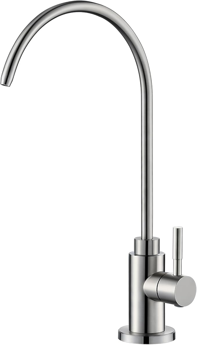 Water Filter Faucet, VMASSTONE Reverse Osmosis Faucet Fits Most RO Units or Water Filtration System in Non-Air Gap, Lead-Free Stainless Steel Drinking Water Faucet for Bar Kitchen Sink, RV (DM001 BN)