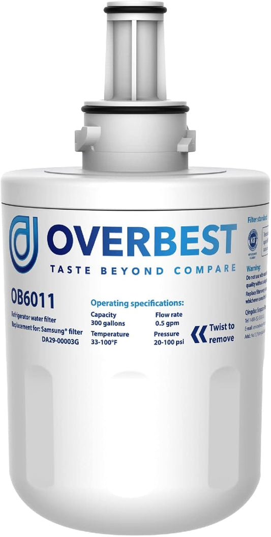 Overbest DA29-00003G Refrigerator Water Filter, Replacement for Samsung DA29-00003G, DA29-00003B, DA29-00003A, Aqua-Pure Plus, HAFCU1