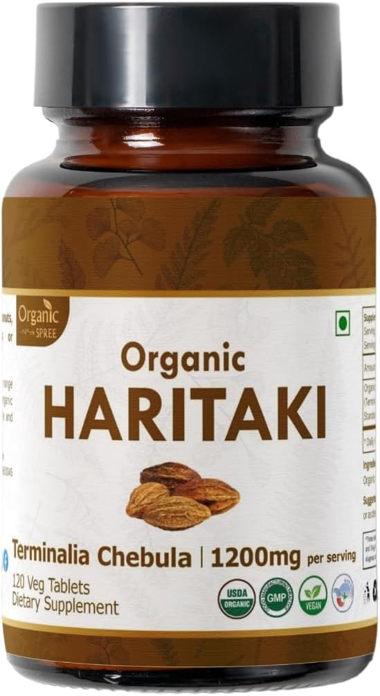Haritaki 120 Tablets | Terminalia Chebula (Haritaki) | USDA Organic Certified | Improves Digestion and Detoxifiacation* | Organic and Natural 120tab