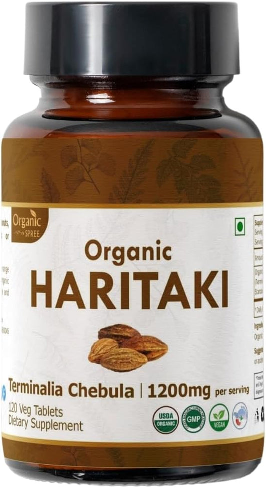Haritaki 120 Tablets | Terminalia Chebula (Haritaki) | USDA Organic Certified | Improves Digestion and Detoxifiacation* | Organic and Natural 120tab