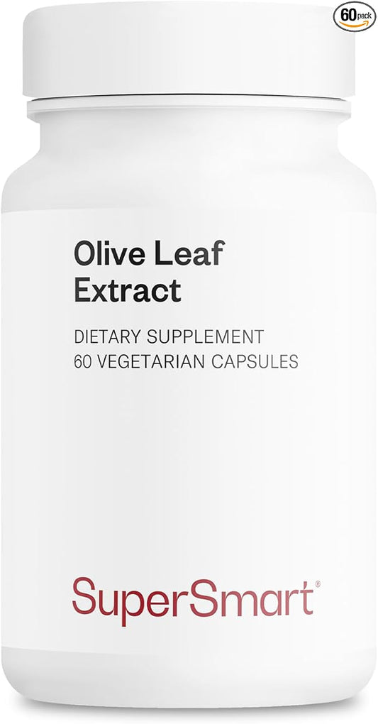 SUPERSMART - Olive Leaf Extract 250 mg Per Day - Standardized to 32% Oleuropein - Immune System Booster | Non-GMO & Gluten Free - 60 Vegetarian Capsules
