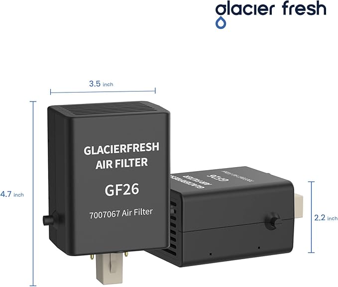 GLACIER FRESH Replacement For Sub-Zero Refrigerator Air Purification Cartridge 7042798, 7007076, 7007067 Air Filter (2 Pack)