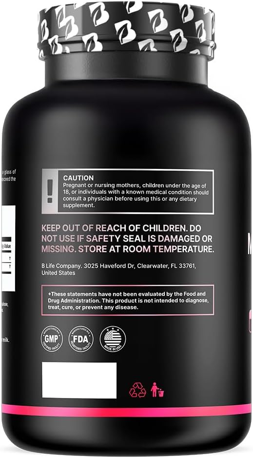 Inositol Supplement for Women – Myo-Inositol & D-Chiro Inositol – PCOS Supplements for Ovarian Support – Myo Inositol Supplement – Myoinositol and D Chiro Inositol – Vitamin B8– 40:1 Ratio - 120 Caps
