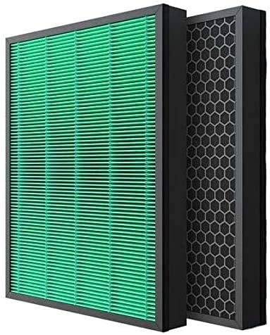 2 Packs Nispira True HEPA Carbon Filter Replacement Compatible with Coway Airmega Max2 400S 400 Air Purifier. 10.88" x 1.75" x 14.25".