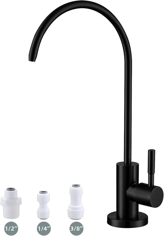 Drinking Water Faucet Matte Black,Lead-Free Water Filter Faucet,Easy to Install Reverse Osmosis Faucet for Kitchen Bar Sink