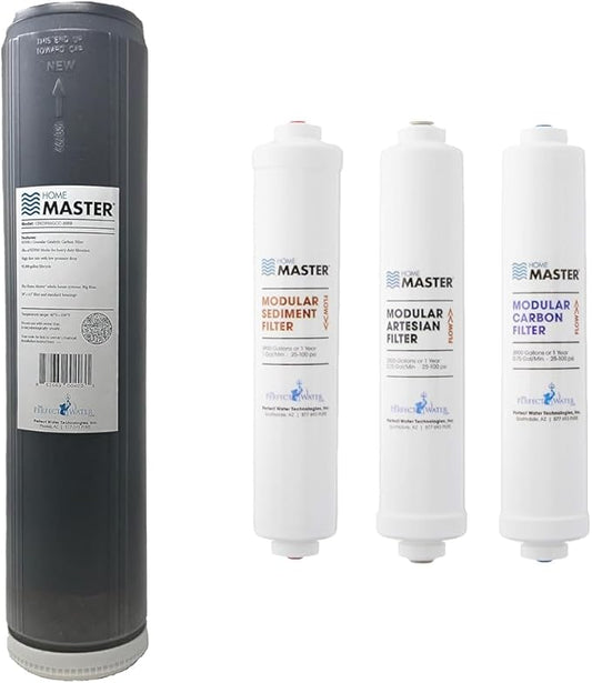 Home Master CFKDF85GCC-20BB Replacement Filter, Fits Big Blue, 20" x 4.5" Heavy duty & ISetTMA8 Artesian And HydroGardener Replacement Water Filter Change Set, White
