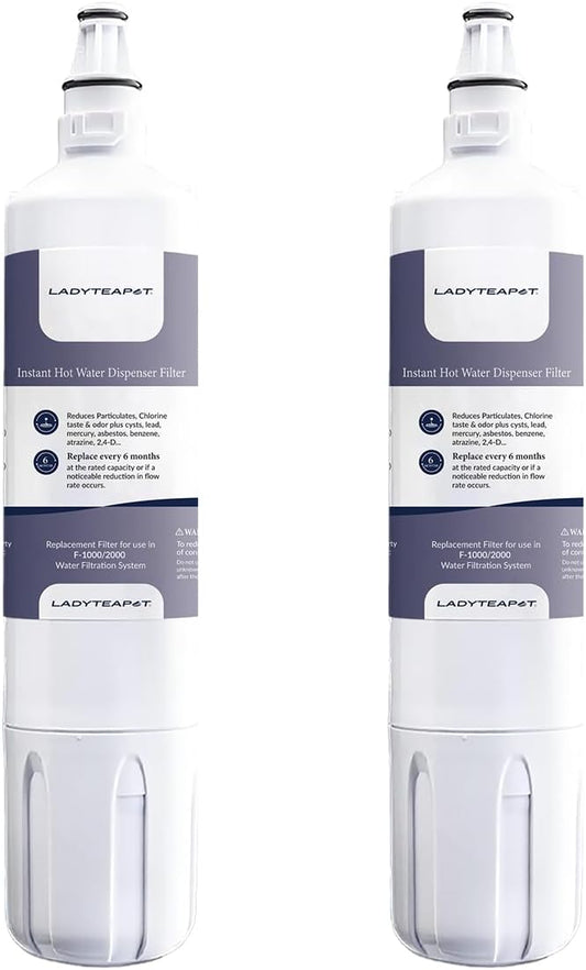 F-2000 Water Filter, Compatible With InSinkErator F-2000, F-1000, Water Filter Replacement (2 Pack)