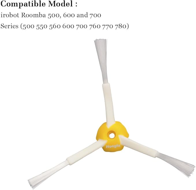 694 3-Armed Side Brush for i-Robot Roomba, 10 Pieces Replacement Accessories Parts for Roomba 650 690 614 550 760 780 (500 600 700 Series) Vacuum