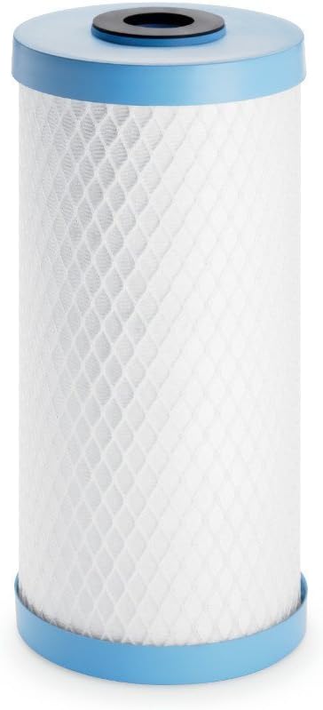 Pentair OMNIFilter CB6 Carbon Water Filter, 10" Whole House Heavy Duty Big Blue Carbon Block Taste & Odor Replacement Filter Cartridge, 10" x 4.5", 1 Micron, Blue