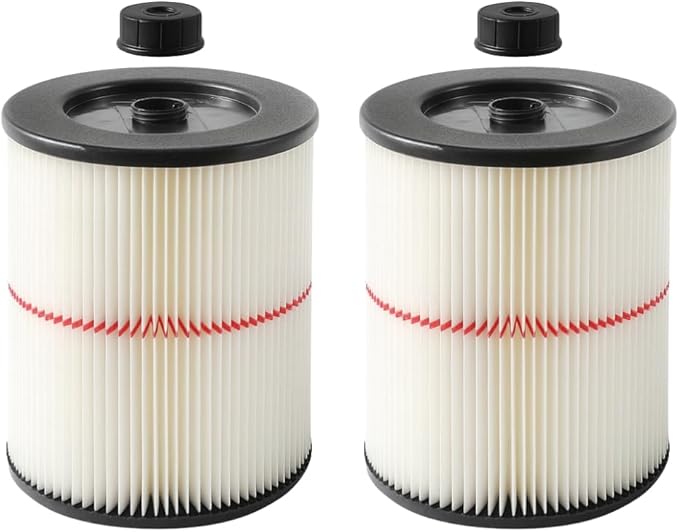 Nispira 9-17816 17816 Red Stripe Replacement HEPA Filter for Craftsman Craftsman Shop Vac Wet/Dry Vacuum 5/6/8/12/16/32 Gallon Larger, 2 Pack