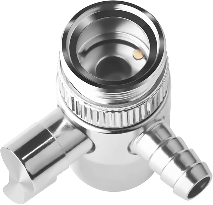 2 Pack Countertop Water Filter Diverter Valve with Barb Connector, Faucet Diverter Adapter for 6mm, 8mm, 9.5mm Tubing or Hose, Compatible with Standard Kitchen Faucets
