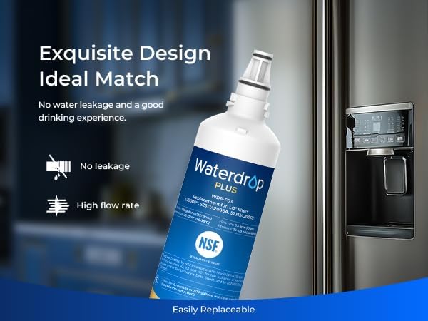 Waterdrop Plus 5231JA2006A NSF 401&53 Certified, Replacement for LG® LT600P®, KENMORE® 9990, 46-9990, WFC2001, LFX25960ST, rwf1000a Refrigerator Water Filter (Package May Vary)