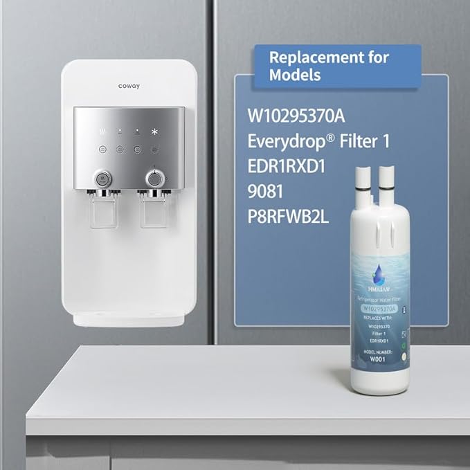 W10295370A water filter replacement, Compatible with Whirlpool EDR1RXD1, Everydrop Filter 1, EDR1RXD1B, W10295370, WHR1RXD1, KAD1RXD1, P4RFKB2, P8RFWB2L, 46-9930,46-9081 4PACK