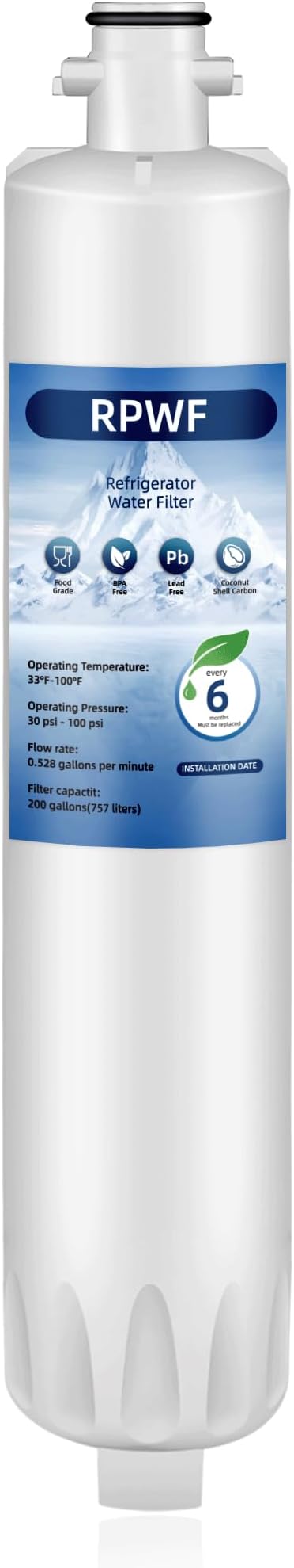 RPWF Water Filter Replacement for GE RPWF RWF1063 RWF3600A DWF-36 WSG-4 R-3600 MPF15350 OPFG3-RF300, 1 Pack