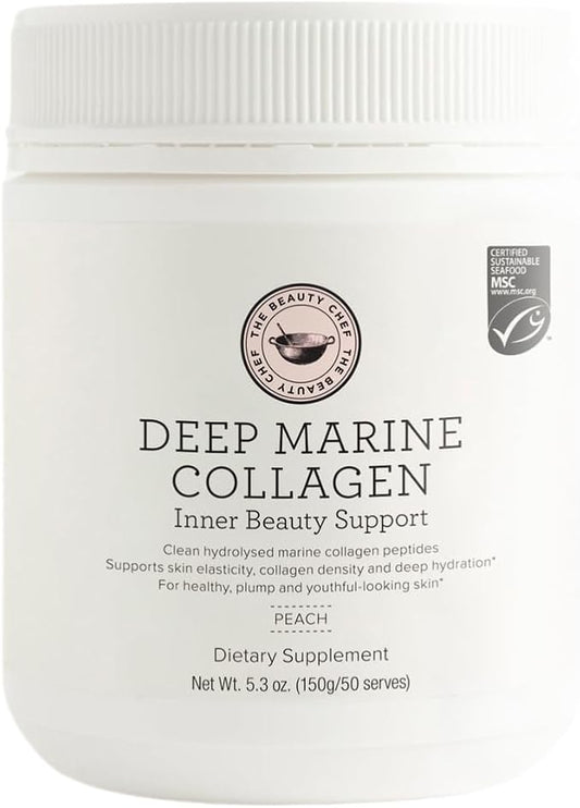 The Beauty Chef Deep Marine Collagen Inner Beauty Support Peach – Marine Collagen Drink for Skin Elasticity, Hydration & Gut Health – 500ml