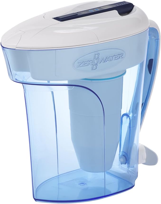 ZeroWater 12-Cup Ready-Pour 5-Stage Water Filter Pitcher 0 TDS for Improved Tap Water Taste - IAPMO Certified to Reduce Lead, Chromium, and PFOA/PFOS