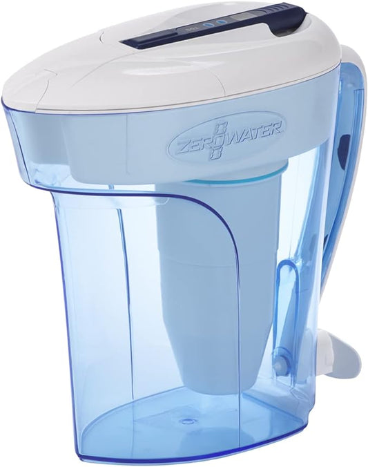 ZeroWater 12-Cup Ready-Pour 5-Stage Water Filter Pitcher 0 TDS for Improved Tap Water Taste - IAPMO Certified to Reduce Lead, Chromium, and PFOA/PFOS