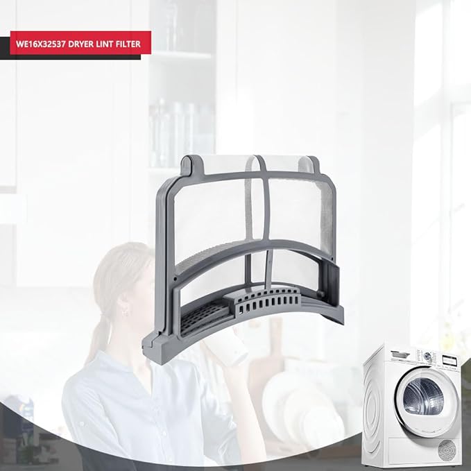 WE16X32537 Dryer Lint Filter, for GE Dryer Lint filter Replacement, for GE Dryer Lint Filter Replacement - Replaces WE16X29597 AP7205579 PS12743423 EAP12743423 PS16873779 (with Brush)