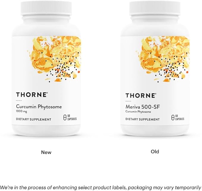 THORNE - Curcumin Phytosome 1000 mg (Meriva) - Clinically Studied, High Absorption - Supports Healthy Inflammatory Response in Joints, Muscles, GI Tract, Liver, and Brain* - 60 Capsules - 30 Servings
