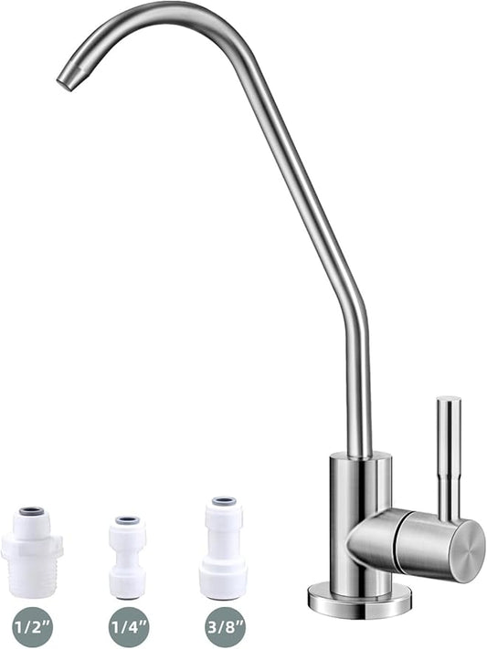 Drinking Water Faucet,Easy to Install Lead-Free Sink RO Faucet,Water Filter Faucets for Kitchen Bar Sink,Brushed Nickel SUS304 Reverse Osmosis Faucets