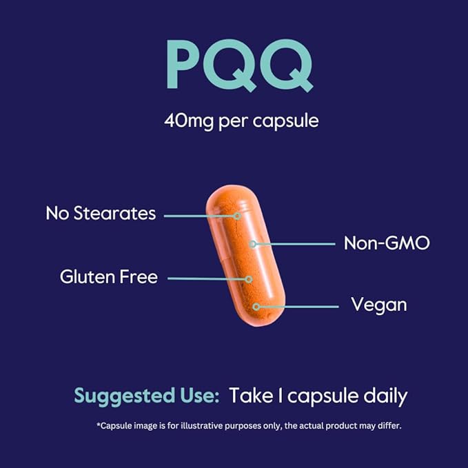 BESTVITE PQQ 40mg (Pyrroloquinoline Quinone) (60 Vegetarian Capsules) - No Stearates - Vegan - Non GMO - Gluten Free