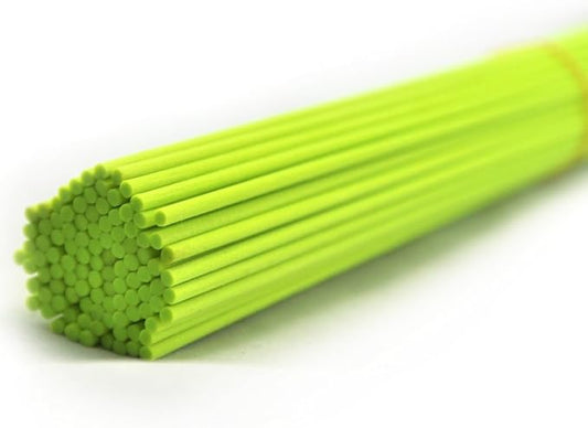 100 Pieces Fiber Reed Diffuser Replacement Refill Sticks (8" x 3mm, Fluorescent Green)