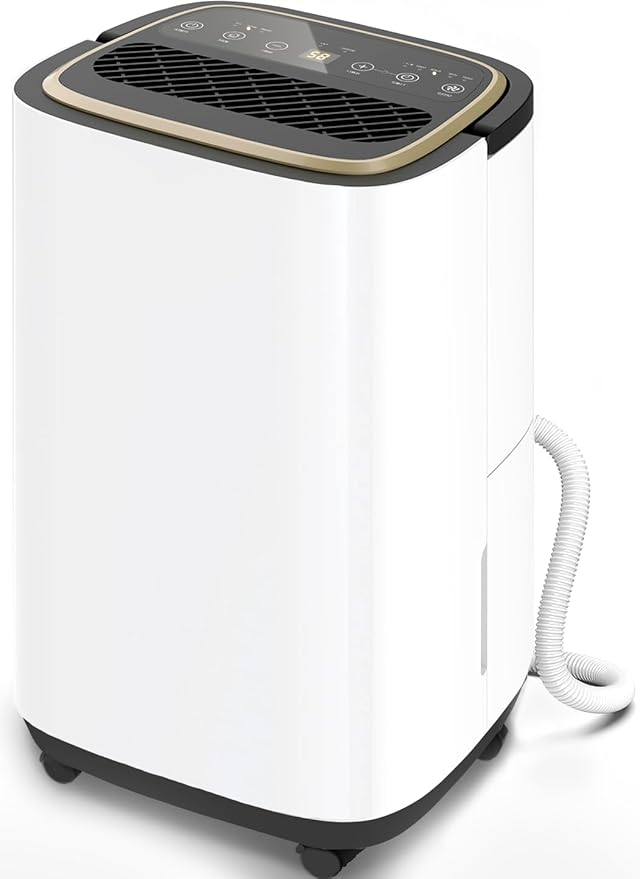 2500 Sq.Ft Dehumidifier for Basement with Drain Hose, 30 Pint Large Best Compressor Dehumidifiers for Home or Garage, Continuous Dehumidifying Features Humidity Display, 24H Timer and Child Lock