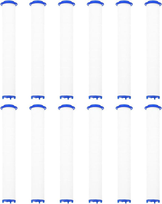 uxcell 12 Pcs Shower Head Filter 5.5 Inch PP Cotton Filter Cartridge Replacement High-Pressure Handheld Fan Shower Jet Sets