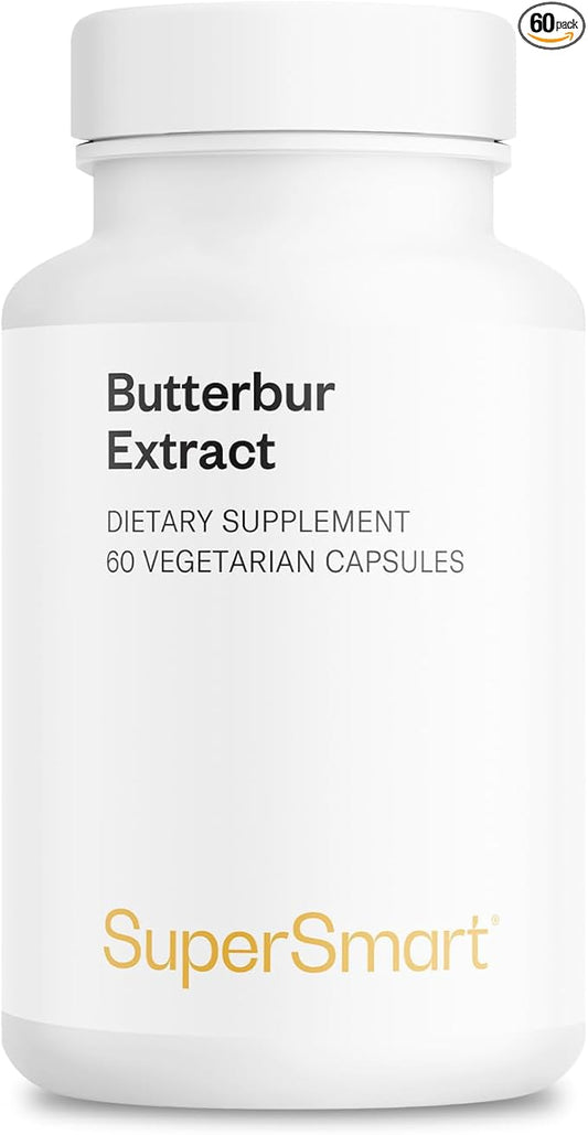 Supersmart - Butterbur Extract (High Potency) - 15% Sesquiterpenes - Natural Herb Supplement | Non-GMO & Gluten Free - 60 Vegetarian Capsules