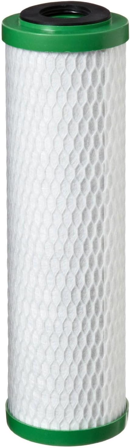 Pentair Pentek CBR2-10R Carbon Water Filter, 10-Inch, Under Sink Carbon Block Multi-Media Replacement Cartridge with Built-In Flow Restrictor, 10" x 2.5", 0.5 Micron